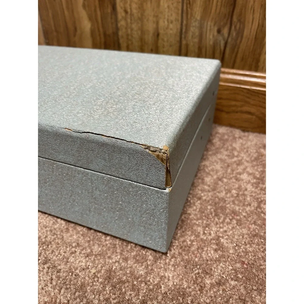 Vintage 1960's LADY BUXTON‎ Mid Century 2 Tier Blue Jewelry Box Blue Velvet